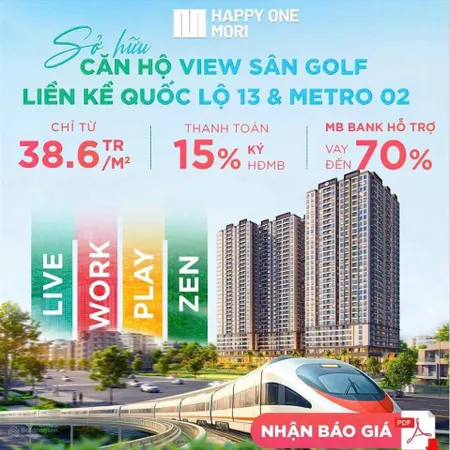 Căn độc quyền vị trí đẹp happy one mori ưu đãi đặc biệt áp dụng như trong ngày mở bán