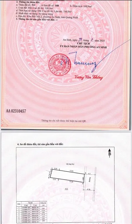 Cần bán đất tại bắc mã 2, xã bình dương, đông triều, quảng ninh, 1,05 tỷ, 100,9 m2
