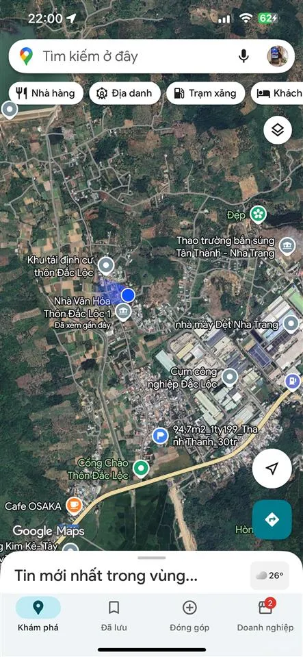 Bán lô đất cách biển 7km, phường bắc nha trang 1tỷ350
