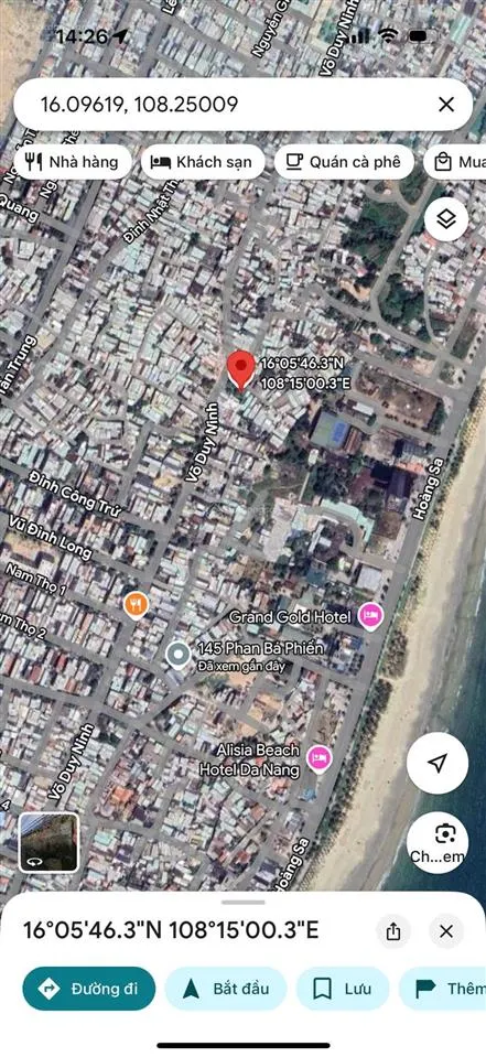 Bán lô 2 mặt tiền võ duy ninh gần biển mân thái, sơn trà 260m2 giá 18,2 tỷ