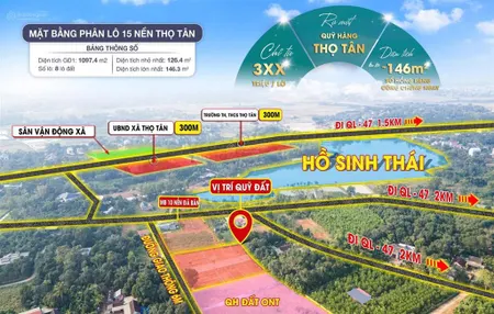 Cần bán 15 lô đất tại thọ tân giá chỉ 330 triệu