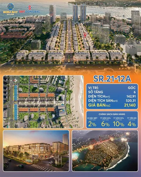 Căn ngoại giao giá rẻ nhất dự án sora bay hạ long, 141m2, xây 6 tầng 1 tum, giá chỉ 18 tỷ