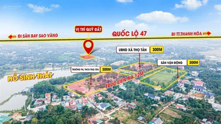 Quỹ đất vàng full thổ tại trung tâm xã thọ tân, triệu sơn, mt6,5m
