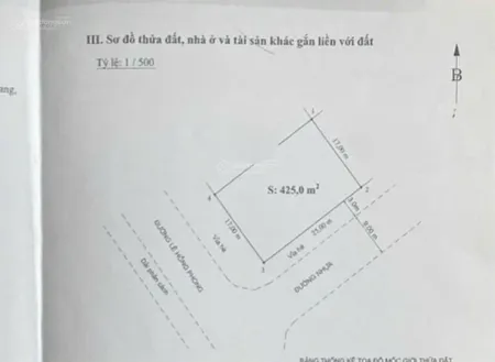 Bán lô đất 2 mặt tiền diện tích 425 m2 mặt đường lê hồng phong, hải an