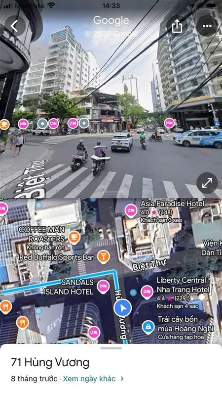 Bán khách sạn mặt tiền đường biệt thự khu phố tây nha trang