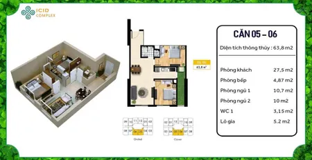 Bán căn hộ cc 65m2 tại icid complex, 4,6 tỷ, hà đông, hà nội giá ưu đãi