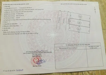 Bán ô đất khu 9 thanh sơn vị trí đẹp, tiện ở dễ đầu tư tại uông bí.