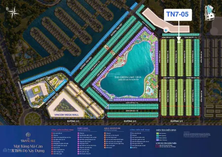 Siêu phẩm tn405 4,93 tỷ, 75 m2 swan lake vinhomes green city ck 25%, tặng vf3. 0907 992 ***