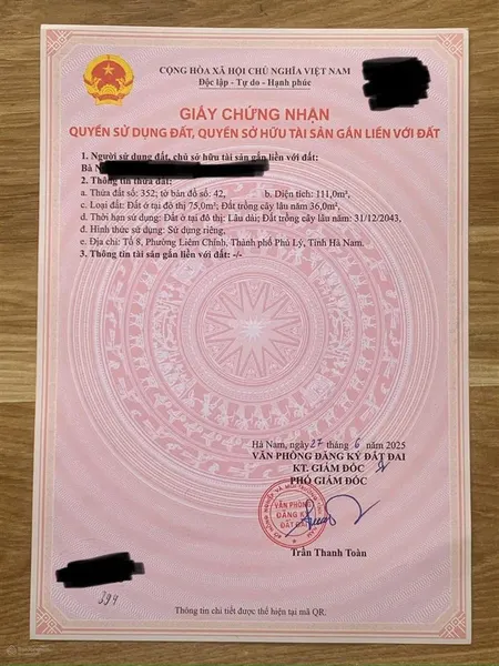 Bán lô đất đẹp phường liêm chính, tp. phủ lý đường oto vào tận nơi