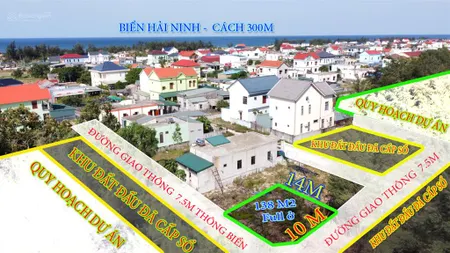 Hot! góc 2mt 138m2 full thổ cư hải ninh sát flc cách biển 300m, sổ sẵn, giá 850 triệu