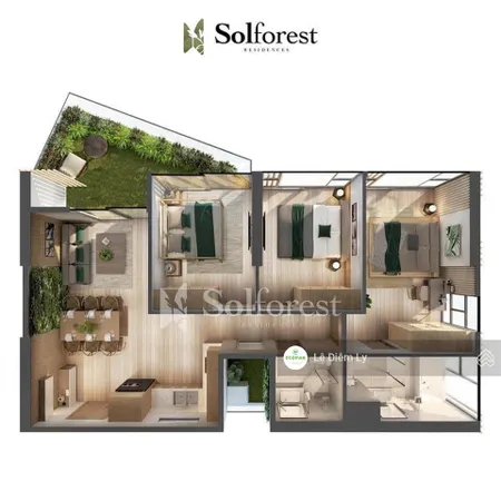 Bán căn hộ 3 phòng ngủ sân vườn tòa sol forest. 0948 205 ***
