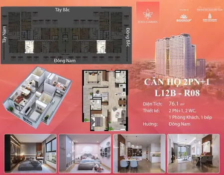 Bán cc siêu hot tại eden garden thái bình, 2,38 tỷ, 76,1m2