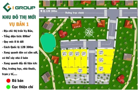 Bán đất nền vụ bản, lạc sơn, hòa bình, giá tốt 400 triệu, 100m2