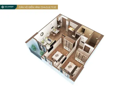 Bán gấp căn hộ 2n ecohome sông thương tại đường nguyễn văn linh, bắc giang, 3,57 tỷ, 60,1m2