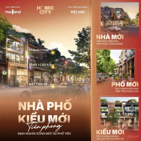 Shophouse homie city phổ yên giá chỉ từ 4,5x tỷ/ căn.