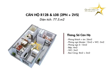 F0 cđt căn 77.5m tầng 17 giá tốt 2,26 tỷ "không có căn thứ 2