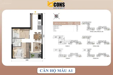Rổ hàng chính chủ bcons newsky độc quyền duy nhất chỉ còn 9 căn diện tích từ 47m², 55m²