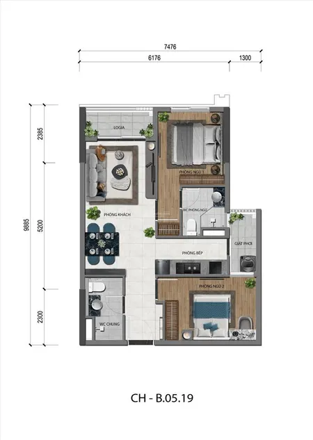Mở bán đợt 1 căn hộ 2pn 2wc, 65m2, góp 6tr/tháng (không cần vay ngân hàng)