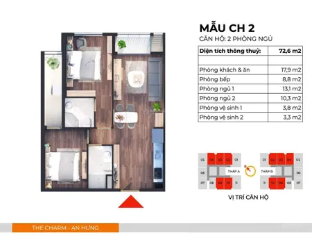 Cần bán căn hộ 2 phòng ngủ 73m² the charm an hưng, chính chủ, giá tốt 6.4 tỷ. 0979 220 ***