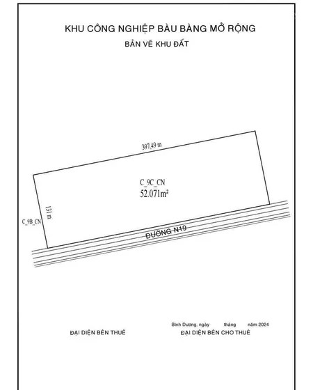 Cần bán 52.000m2 đất trong khu công nghiệp bàu bàng, lô đất vip mặt tiền dài đến 397m2 giá hợp lý
