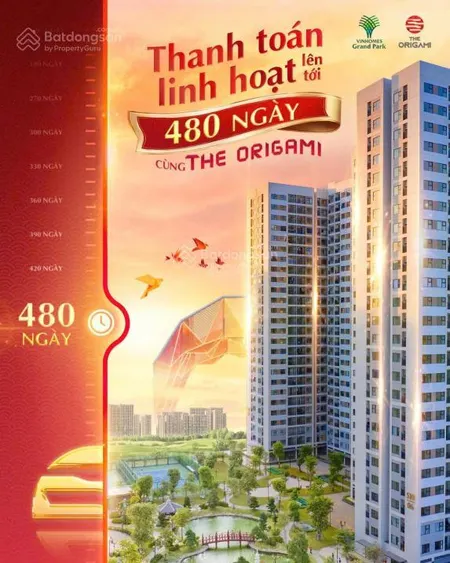 Giỏ hàng origami vinhomes grand park quận 9, chiết khấu lên đến 2 tỷ, thanh toán giãn 480n, 79tr/m²