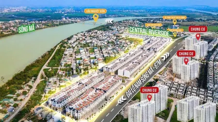 Biệt thự 250m2trung tâm hạc thành, trục chính 28m, hướng đông nam siêu mát sổ đỏ trao tay