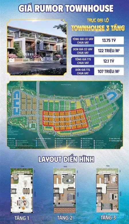 Nhà phố biệt thự liền kề 1 trệt 2 lầu giá chỉ từ 107tr/m2 khu đại đô thị chamoracity sun nha trang