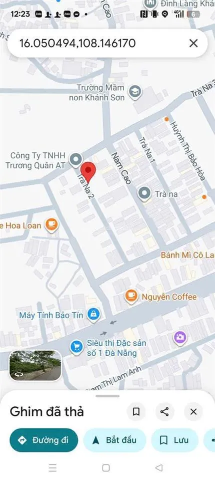 Bán đất mặt tiền trà na 2, gần hoàng văn thái, dt 100m2, giá 3 tỷ 250 tl