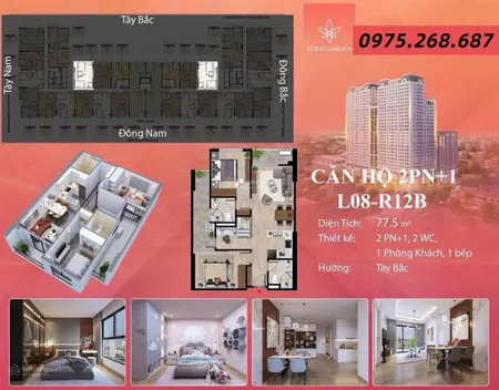 Sở hữu ngay căn cc cao cấp tại eden garden tầng 17 chỉ với hơn 600tr hàng fo cđt