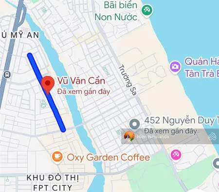 Bán lô đất 112m sạch đẹp mặt tiền đường vũ văn cẩn khu phú mỹ an sát fpt đà nẵng giá chỉ 6 tỷ tl
