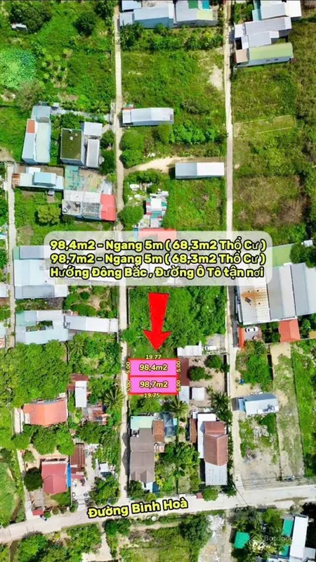 Chủ cắt bán 2 lô đất đẹp hẻm bình hòa có thổ cư, đường ô tô 4,5m, kdc hiện hữu, cao ráo, 1tỷ950tr