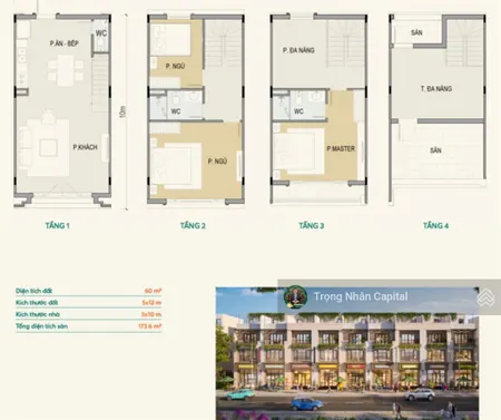 Bán nhà phố vinhomes long an 5x15m, nhà 4 tầng giá chỉ 4.8 tỷ, tặng xe vf3