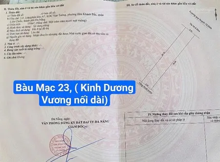 Đất đường 15m bàu mạc 23 , kinh dương vương nối dài , diên tích 150m2 ngang 5m
