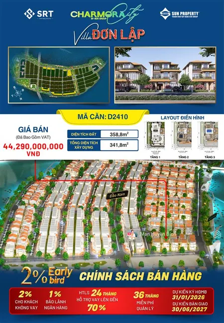Căn villa đơn lập nơi an cư d2410, full chiết bán hàng nếu quý khách cọc ngay trong tháng 02 này ạ.
