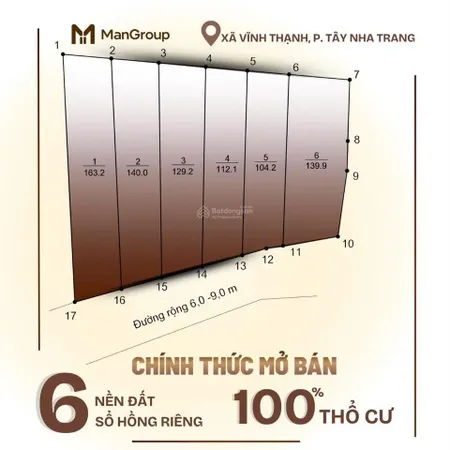 Bán đất ngay khu dân cư hiện hữu tây nha trang, 100% thổ cư xây dựng được 6 tầng