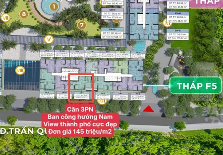 Căn 3pn tòa f5, diện tích 105m2, giá 15 tỷ, ban công hướng nam, view thành phố sun feliza cầu giấy