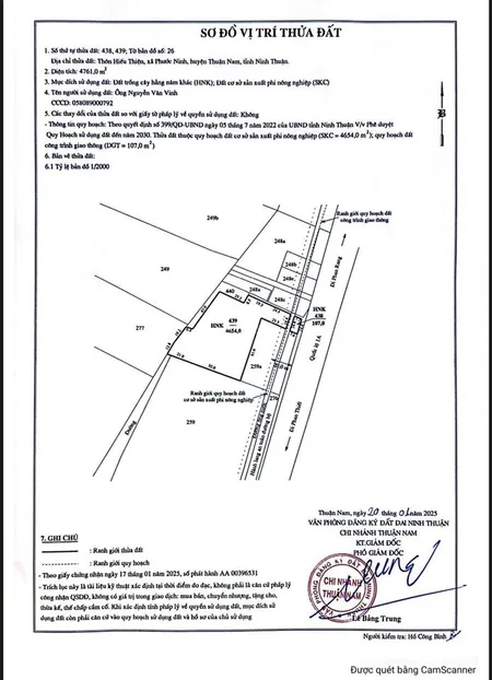 Cần bán lô 4.761m2 đất skc mặt tiền quốc lộ 1a tại ninh thuận