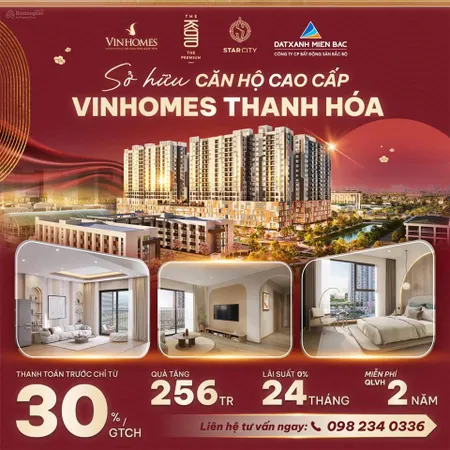 Ưu đãi lên đến 256 tr khi mua căn 2pn tại chung cư vinhome thanh hóa