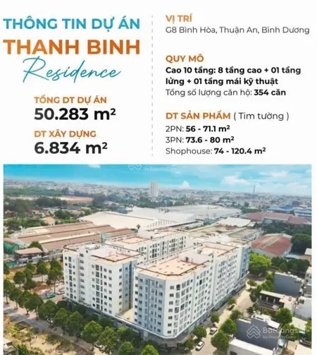 Bán cc 3pn, 2wc ở nguyễn du, bình hòa, thuận an, 1,82 tỷ, 80,3m2