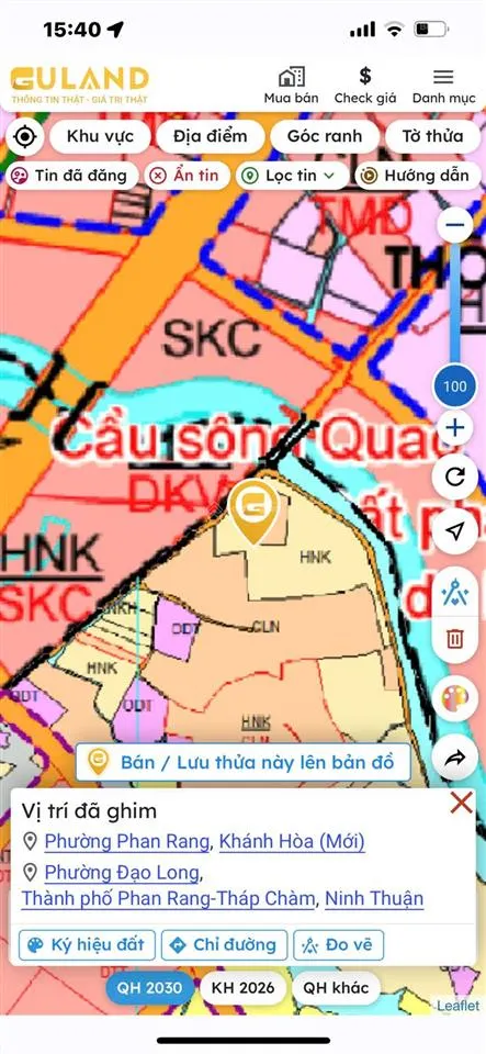 Bán 4871 m2 qh cln thực tế 6000 m2, kế sông quao, đg. bê tông, cách ql1a 100m, đạo long, phan rang