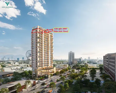 Siêu phẩm, cần bán căn góc 2 phòng ngủ 75m2 tầng 20 vista view sông hàn, hải châu, đà nẵng