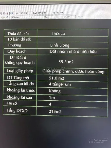 Đất mặt tiền linh đông xây 5 tầng sát kha vạn cân giá chỉ 6.5 tỷ
