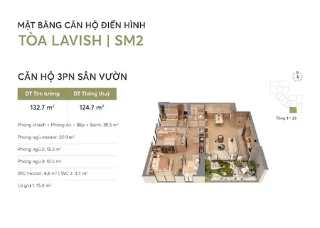 Quỹ căn 3 ngủ độc quyền chieets kháu 17% dự án greenera southmark