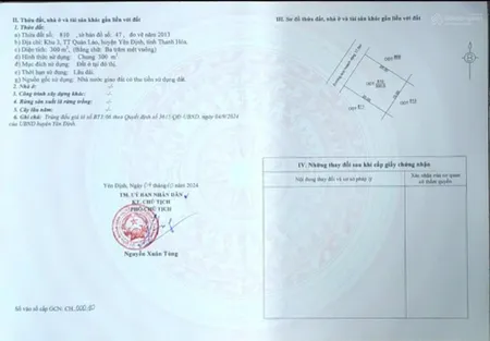 Hàng hiếm tại quốc lộ 45, quán lào, yên định, thanh hóa, 13,3tr/m2, 300m2