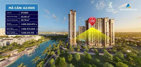 Bán căn studio k park avenue vinhomes thanh hóa 33m², giá từ 1,48 tỷ