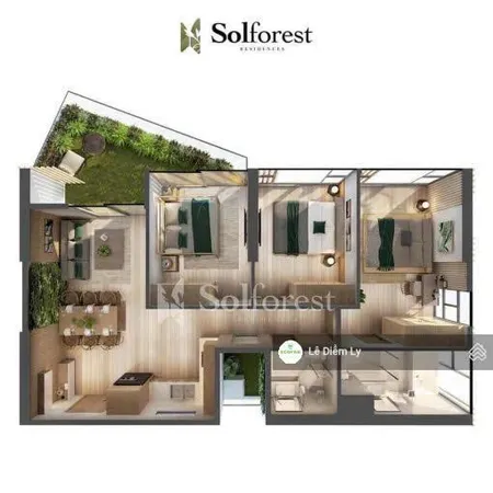 ***căn hộ giá siêu tốt***bán căn hộ 3 ngủ sân vườn tòa solforest giá chỉ hơ 7 tỷ, view biệt thự đảo