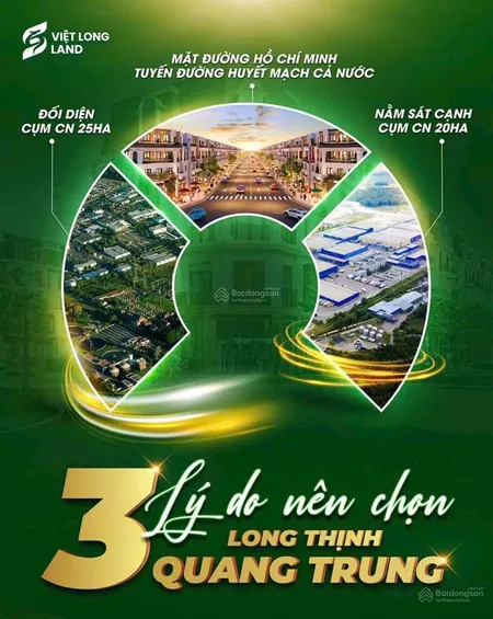 Bán lô đất long thịnh quang trung mặt đường hồ chí minh diện tích 81m2, mt 5m, với giá 684tr