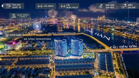Căn 2 phòng ngủ diện tích 73m2 mặt tiền sông hàn view pháo hoa