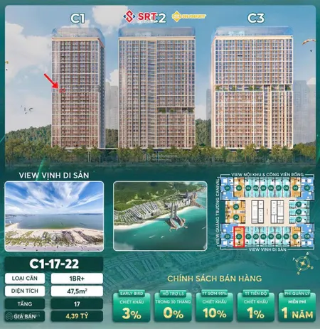 Cần bán căn 1 ngủ +1 view biển hàng hiếm còn sót lại tại dự án sun centro hạ long cạnh bãi tắm