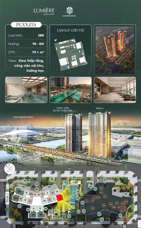 Bán căn 3pn trục 15a view hồ tòa y2 lep đơn giá 135tr/m rẻ nhất dự án